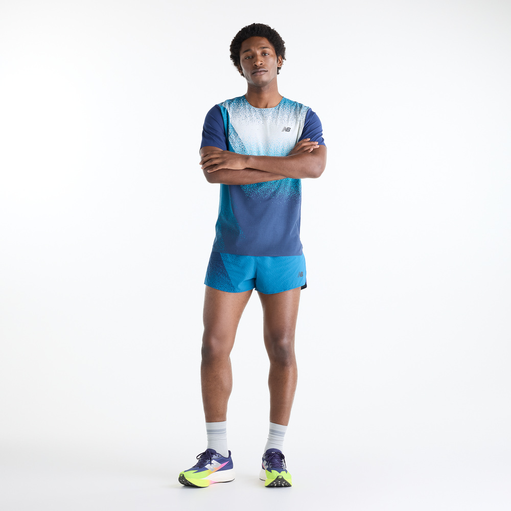 Pánske tričko New Balance Race Day – modré
