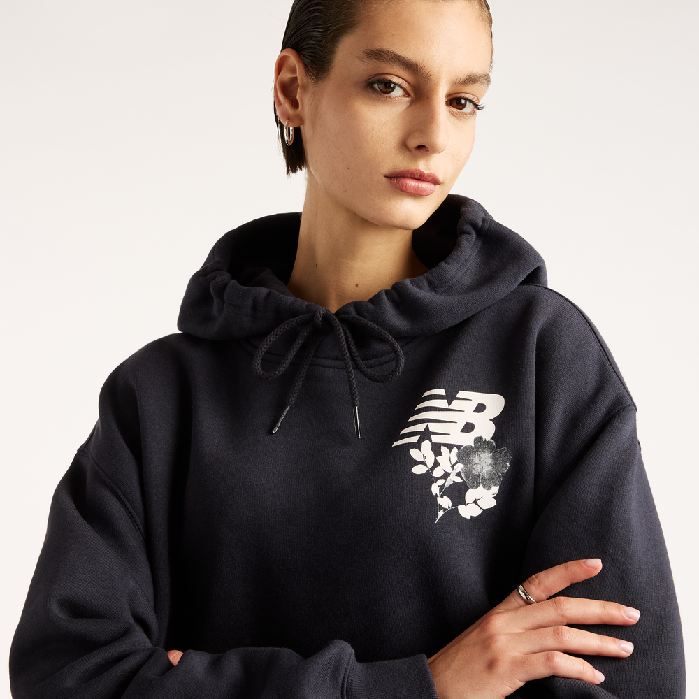 Dámska mikina New Balance Pressed Flowers – čierné