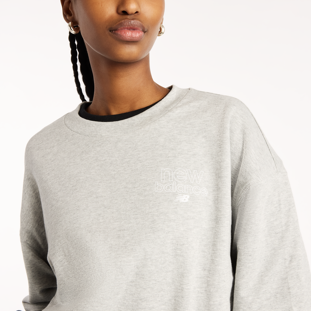 Dámske tričko New Balance Sport Oversized Graphic – sivé
