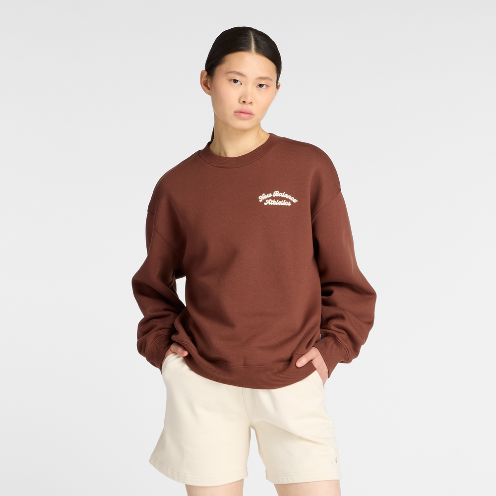 Dámska mikina New Balance WT53516ROK – hnedá
