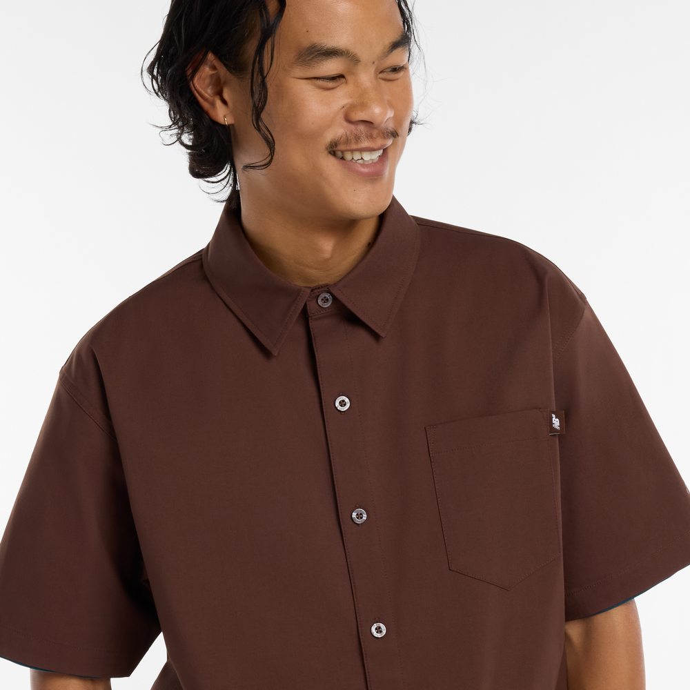 Pánska košeľa New Balance Numeric MT61J0V9ABJ – hnedá