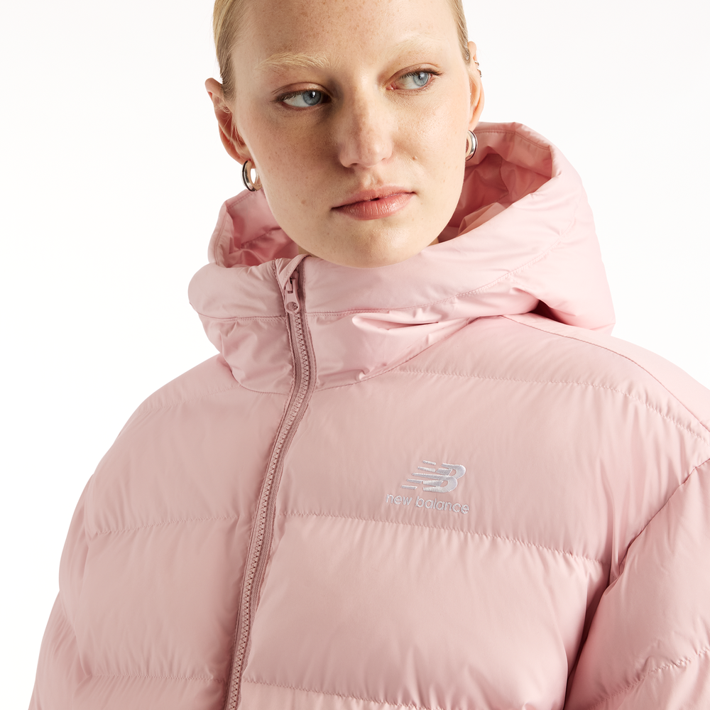 Dámska bunda New Balance Boston Puffer – ružové