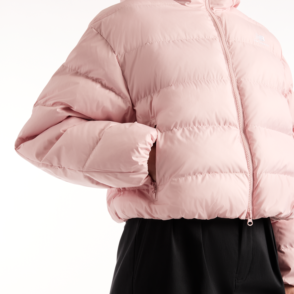 Dámska bunda New Balance Boston Puffer – ružové