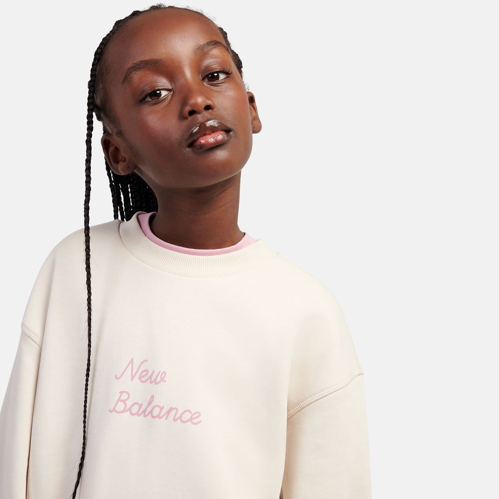 Detská mikina New Balance LAKG0203BIS – béžové
