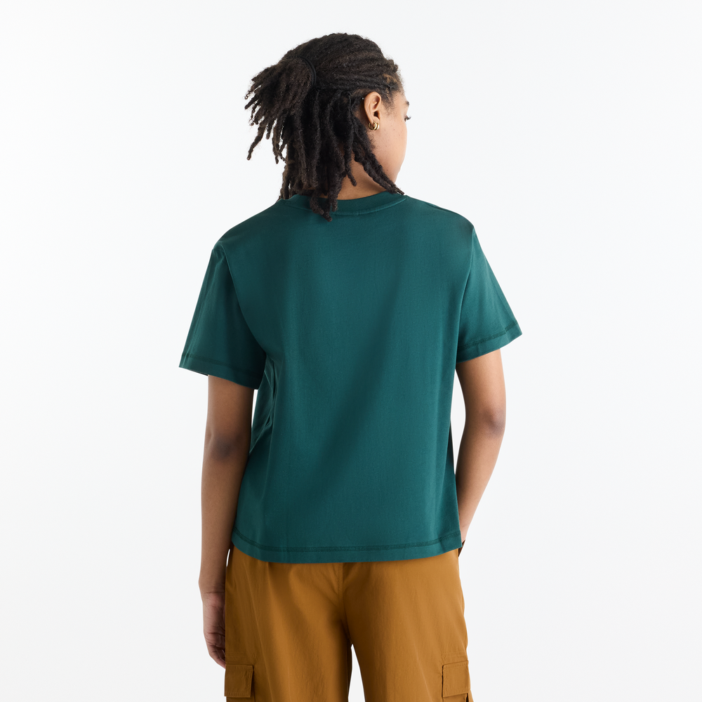 Dámske tričko New Balance Athletics Premium Logo Hip Length – zelené