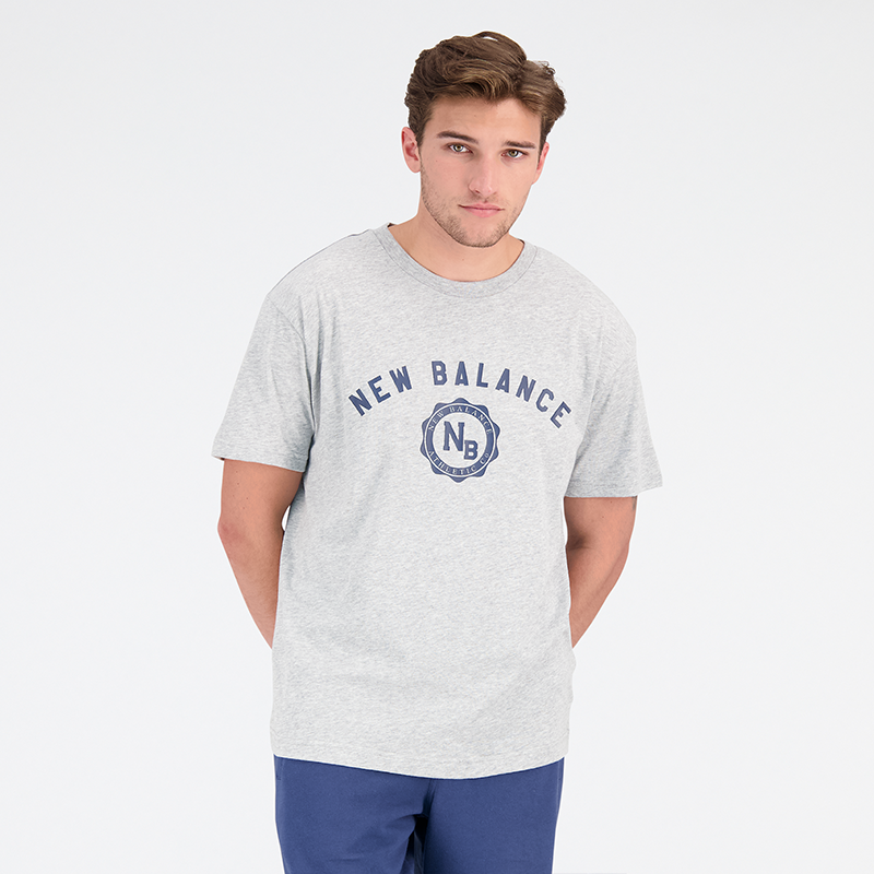 E-shop Pánske tričko New Balance MT31904AG – sivé