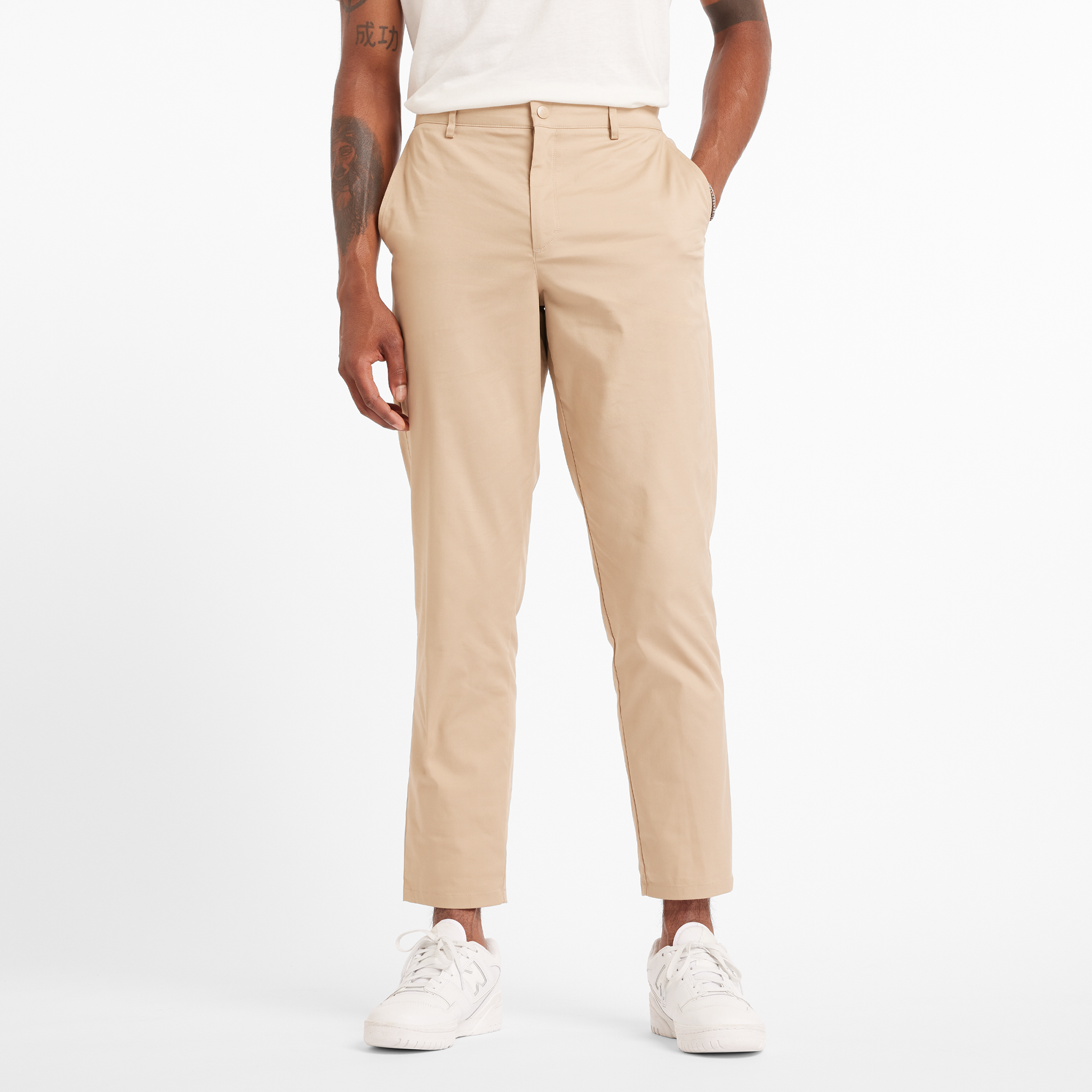 Pánske nohavice New Balance MP43554SOT – béžové